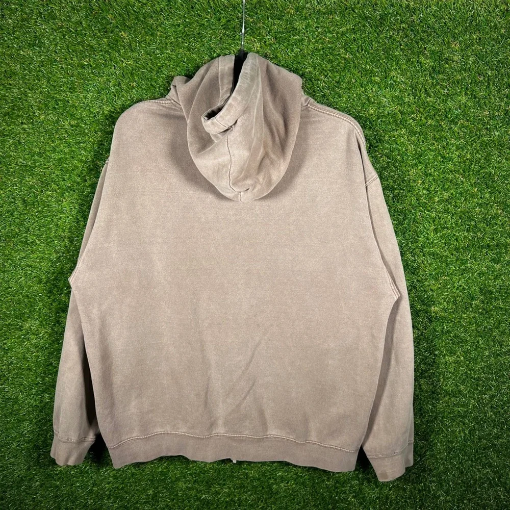 U.S. Vintage‎ St. Thomas USVI Full Zip Hoodie Brown Faded Sweatshirt Large